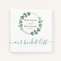 Personalized Our Bucket List Eucalyptus Gold Foil Notebook