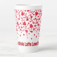 Whole Latte Love Personalized Red Confetti Hearts  Latte Mug