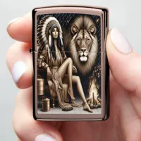 Native Indian Beauty and Fierce Majesty Zippo Lighter