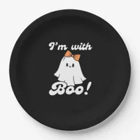Im With Boo Funny Retro Style Paper Plates