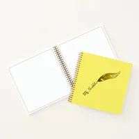 Notebook - Yellow Feather Pen