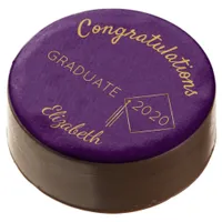 Graduation party purple gold congratulations chocolate covered oreo
