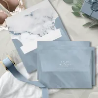 Modern Marble Glitter Wedding Dusty Blue ID816 Envelope