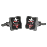 Jolly Roger W Monogram Initial Cufflinks