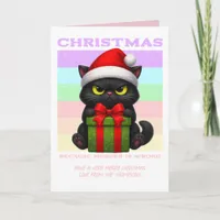Sugar Rush Sleigh Funny Cat Retro Christmas Photo Holiday Card