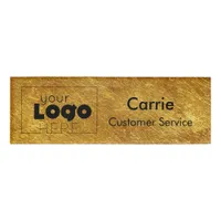 Custom Company Logo Gold Foil Staff Name Tag