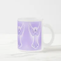 Archangel Zadkiel Purple And White Christmas  Frosted Glass Coffee Mug