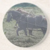 Haying in the Summertime Sandstone Coaster