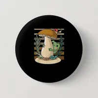 Cottagecore Mushroom Forest Toad Goblincore Mycolo Button