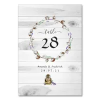 Rustic Cotton Lavender Table Number