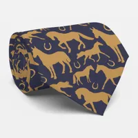 Palomino Brown Horses on Navy Blue Neck Tie