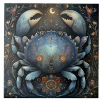 Cancer Crab Zodiac Astrology Celestial Birthday Ceramic Tile