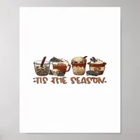 Skeleton Coffee Cups Coffee Lover Poster