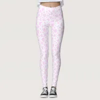 Cute Pink Love Hearts Valentine Leggings