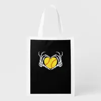 Skeleton Hands Heart Halloween Costume Softball Grocery Bag