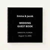 Black Modern Wedding Guest Book