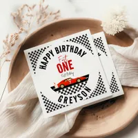 Fast One Race Car Boy 1st Birthday Party Napkins