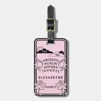 Gothic Light Pink Black Floral Spirit Board Luggage Tag