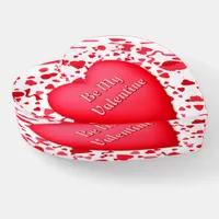 Red Confetti Hearts Customizeable Valentine Paperweight