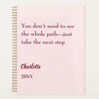 Blush pink inspirational goal quote 2026 planner