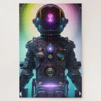 Colorful Atompunk Astronaut digital AI Art Jigsaw Puzzle