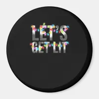 Let's Get Lit, Christmas Drinking, Christmas Light Magnet