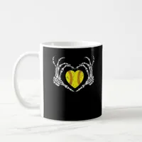 Softball Heart Skeleton Hand Halloween Costume Fun Coffee Mug