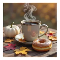 Fall Blessings, Warm Coffee and a Donut Acrylic Print
