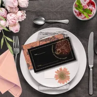 Elegant Vintage Copper Rose Quinceañera Place Card