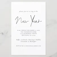 Budget Minimalist New Years Eve Party Invite