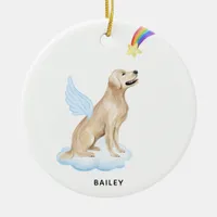 Golden Retriever Angel Dog Personalized Memorial Ceramic Ornament