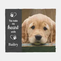 Personalized Dog Lover Pet Photo Keepsake Fleece Blanket
