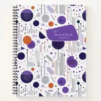 Retro Geometric Abstract Pat3 Purple Orange ID1067 Notebook