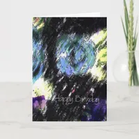 Happy Birthday Floral Abstract Card