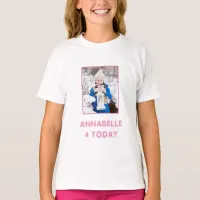 Birthday Party Name And Photo Girly Pink And White T-Shirt