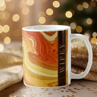 Abstract Agate Wedding Wifey Hot Orange ID827 Coffee Mug