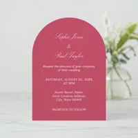 Elegant Cherry Magenta Arch Wedding Invitation