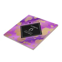 Elegant 6th Amethyst Wedding Anniversary Ceramic Tile