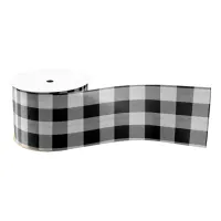 Buffalo Plaid Black and White ID603 Grosgrain Ribbon