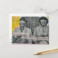 Retro Man and Woman in 3D Glasses Collage Postcard