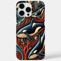 Dynamic Depths: Whales in Harmony iPhone 16 Pro Max Case