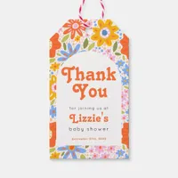 Baby in Bloom Retro Groovy Baby Shower Thank You Gift Tags