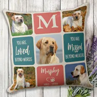 Dog Memorial Gift Pet Loss Retro Colors 5 Photo  Throw Pillow
