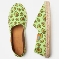 Pistachio Green and Brown Avocado Fruit Print Espadrilles