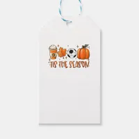 Tis The Season Leaf Latte Autumn Football Gift Tags