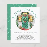 Budget Holiday Open House Party Teal Invite