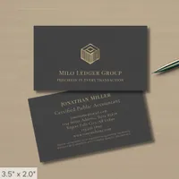 Modern Gray Gold Logo Business Card