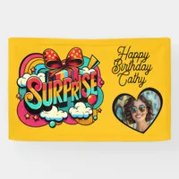 Personalized Retro Surprise Pop Art Party Birthday Banner