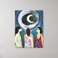 Mystical Art | Women Looking at the Moon Canvas Print