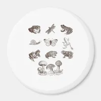 Cottagecore Aesthetic Mushroom Academia Frog Gobli Magnet